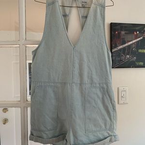 Rhythm washed out denim sleeveless romper